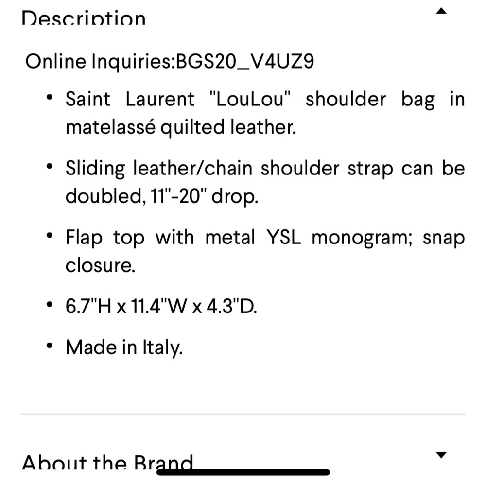 BNIB Saint Laurent small Loulou puffer bag - Picture 8 of 8